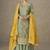 Sea green simar silk embroidered designer plazzo suit