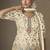 Off white chinon embroidered designer plazzo suit