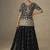 Black chinon embroidered designer plazzo suit
