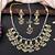 Beautiful kundan pearl and green pearls necklace set with maang tikka & earrings