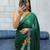 green silk blend shine butterfly saree with blouse