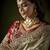 cream elephant border kanjivaram silk blend wedding saree