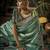 seagreen elephant border kanjivaram silk blend wedding saree