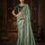 seagreen kanjivaram silk blend wedding saree