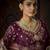 purple kanjivaram silk blend wedding saree