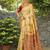 Beige woven paithani silk blend saree with unstitched blouse