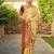 Beige woven paithani silk blend saree with unstitched blouse