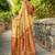 Beige woven paithani silk blend saree with unstitched blouse