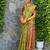 Light green woven paithani silk blend saree with unstitched blouse