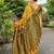 Mustard woven paithani silk blend saree with unstitched blouse