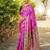 Pink woven paithani silk blend saree with unstitched blouse