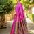 Pink woven paithani silk blend saree with unstitched blouse