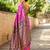 Pink woven paithani silk blend saree with unstitched blouse