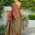 Red woven paithani silk blend saree with unstitched blouse