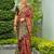 Red woven paithani silk blend saree with unstitched blouse