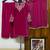 Pink Velvet  Zari Embroidery Work  3 Pc suit  