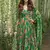 Mahendi Green Full Flared Printed Anarkali With Dupatta  set of 2 pc 