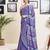 Pink and purple georgette screen printed casual ready to wear saree with blouse