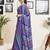 Pink and purple georgette screen printed casual ready to wear saree with blouse