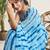 Blue georgette screen printed casual ready to wear saree with blouse