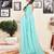Blue cotton zari screen printed casual, work and ceremony ready to wear saree with blouse
