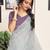 Grey cotton zari screen printed casual, work and ceremony ready to wear saree with blouse