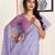 Purple cotton zari screen printed casual, work and ceremony ready to wear saree with blouse