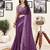Purple cotton zari screen printed casual, work and ceremony ready to wear saree with blouse