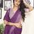 Purple cotton zari screen printed casual, work and ceremony ready to wear saree with blouse