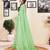 Green cotton zari screen printed striped casual, work and ceremony ready to wear saree with blouse
