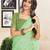 Green cotton zari screen printed striped casual, work and ceremony ready to wear saree with blouse