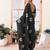 Black art silk screen printed bandhani ceremony and party ready to wear saree with blouse