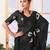 Black art silk screen printed bandhani ceremony and party ready to wear saree with blouse