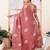 Orange art silk screen printed bandhani ceremony and party ready to wear saree with blouse