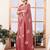 Orange art silk screen printed bandhani ceremony and party ready to wear saree with blouse