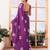 Purple art silk screen printed bandhani ceremony and party ready to wear saree with blouse