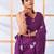 Purple art silk screen printed bandhani ceremony and party ready to wear saree with blouse