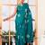 Green art silk screen printed bandhani ceremony and party ready to wear saree with blouse
