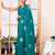 Green art silk screen printed bandhani ceremony and party ready to wear saree with blouse