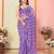 Purple georgette lace screen printed leheriya casual, work and ceremony ready to wear saree with blouse