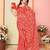Red georgette lace screen printed leheriya casual, work and ceremony ready to wear saree with blouse