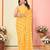 Yellow georgette lace screen printed leheriya casual, work and ceremony ready to wear saree with blouse
