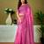 Pink chanderi cotton screen printed casual and work ready to wear saree with blouse