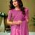 Pink chanderi cotton screen printed casual and work ready to wear saree with blouse