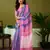 ready made blue and pink chanderi cotton screen printed casual and work saree
