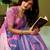 Blue and pink chanderi cotton screen printed casual and work ready to wear saree with blouse