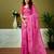 Pink chanderi cotton screen printed casual and work ready to wear saree with blouse
