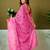 Pink chanderi cotton screen printed casual and work ready to wear saree with blouse