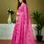 Pink chanderi cotton screen printed casual and work ready to wear saree with blouse