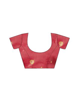 ready to wear pink chanderi cotton screen printed casual and work saree 5